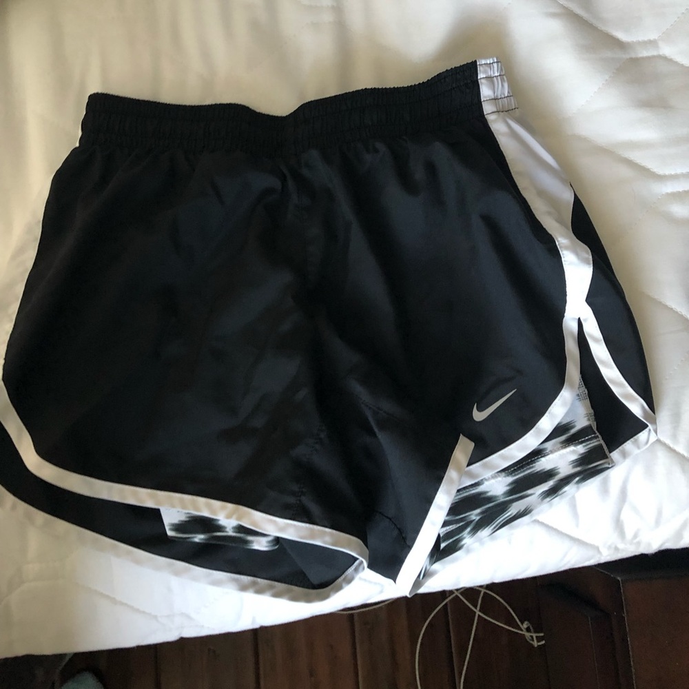 Black and white Nike shorts with built in Spandex
